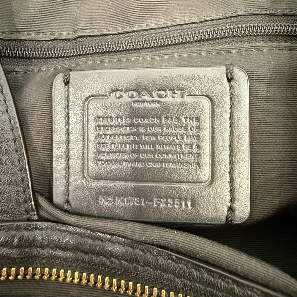 Coach Lexy Black Pebbled Leather Purse Shoulder Bag Hobo Tote F23511 - Picture 11 of 15